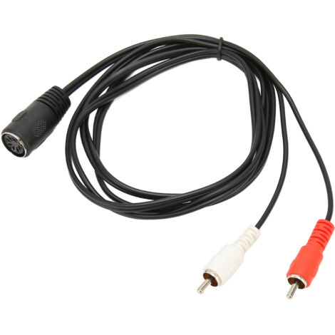 7-poliges DIN-Buchse-auf-2 Cinch-Stecker-Kabel, 1,5 m, Audioadapter für HiFi- und Heimkinoanlagen