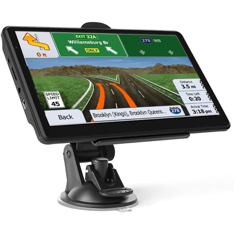 7 Pouce GPS Voiture,GPS Poids Lourds,Auto Navigation avec HD Écran Tactile,Multi-Languages Guidage Vocale 2025 Cartographie UK Europe Installée Mise