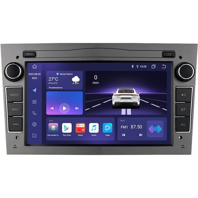 7 Pouces Auto Audio stéréo Double Din Dash pour Opel Vauxhall Corsa Vectra Astra Support GPS Navigation Bluetooth/Apple Carplay & Android Auto/USB SD