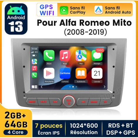 7 pouces Carplay Autoradio pour Alfa Romeo Mito 2008-2019 2+64GB JUNSUN