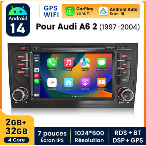 7 pouces Carplay Autoradio pour Audi A6 1997-2004 Android 2+32GB JUNSUN