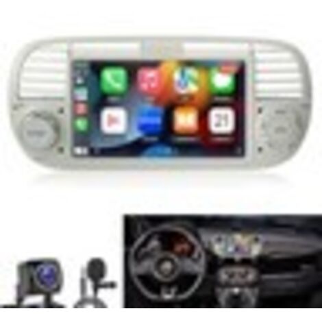 7 pouces Carplay Autoradio pour Fiat 500 2007-2015 Android 2+64G JUNSUN