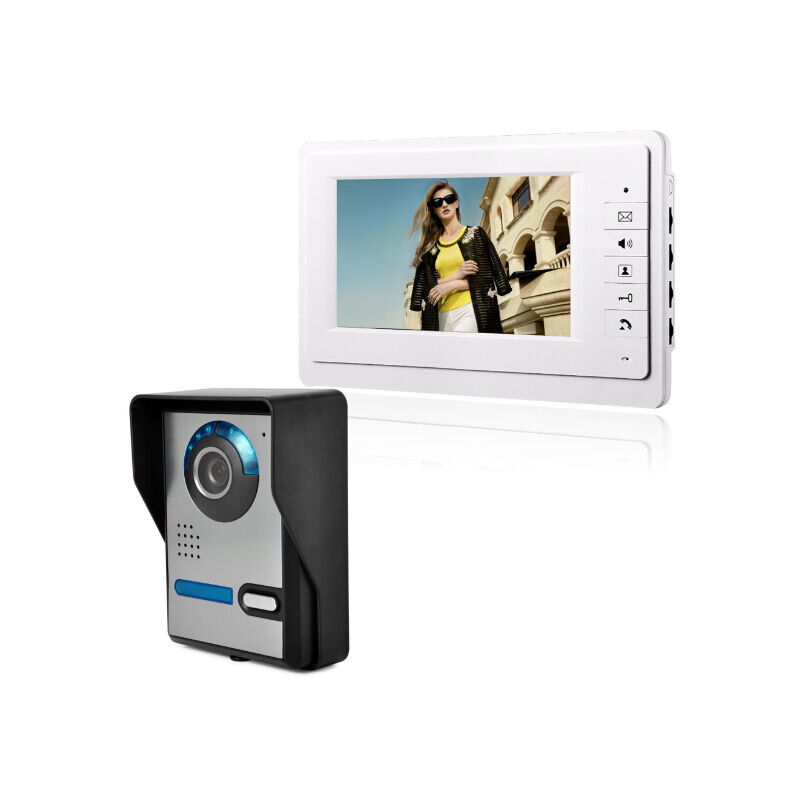 Jeffergarden - 7 pouces lcd vidéo porte téléphone sonnette interphone caméra moniteur système de sécurité à domicile 110-240V (eu)