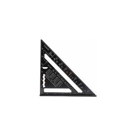 7 pouces métrique/impériale Équerre d'aluminium outil Triangle Règle rapporteur d'Angle haute précision mesure outils avec finition oxyde Noir pour Menuisier charpentier