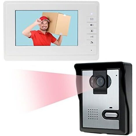 7 Pulgadas con Cable casa Video intercomunicador de Puerta Timbre IR visión Nocturna 25 Tonos IP54 Impermeable para Sistema de Puerta de Entrada de Cerradura