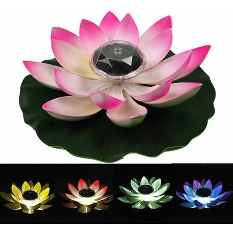 SONIATKIA 7 RGB LED Solar Lotus Lampe Teich Licht Garten Teich Schwimmende Lotus Seerose