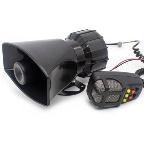 7 sons fort avertissement de voiture alarme Police feu sirène klaxon haut-parleur avec télécommande marron 12 V 100 W 1 pièce
