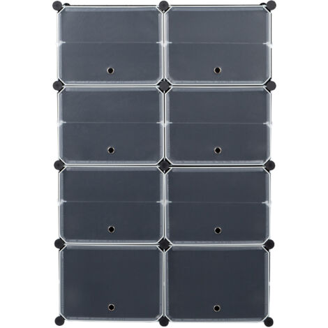 7-stufiger tragbarer Schuhregal-Organizer für 28 Paar Schuhe 14 Fächer Turmregal Aufbewahrungsschrankständer erweiterbar für Absätze, Stiefel, Hausschuhe, schwarz
