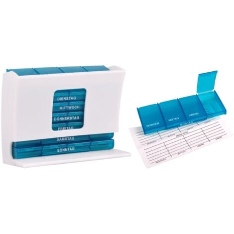 7 Tage Pillenbox mit Austeller Medikamentenbox Tablettenbox Pillendose Wochenbox