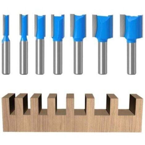 7-teiliges 8-mm-Schaft-Holzfräser-Set, gerade Fräser, Doppelnutfräser, Kopierfräser, für die Holzbearbeitung (7)