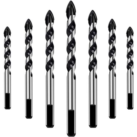 7-teiliges Bohrer-Set für Fliesen, Glas, Beton, Stein, Ziegel, Fliesen, Keramik und Spiegel (3 mm, 4 mm, 5 mm, 6 mm, 8 mm, 10 mm, 12 mm).