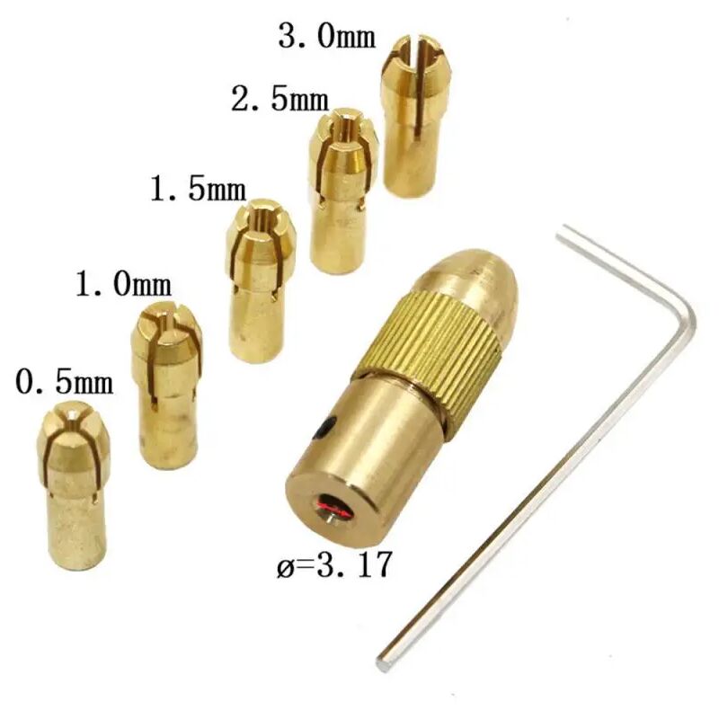 Image of ZVD - Elektrisches Bohrer-Set – 7-teiliges Mini-Bohrwerkzeug mit 0,5–3 mm Spannzangenfutter-Adapter