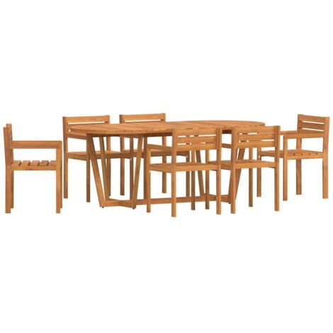 7-teiliges Garten-Ess-Set aus Massivholz Akazie vidaXL