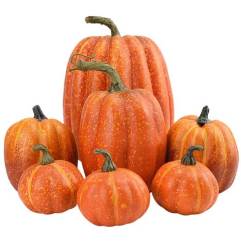 7-teiliges künstliches Kürbismodell als Tischdekoration für Partys, Halloween und Thanksgiving