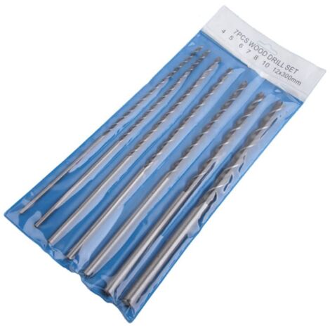 7 teiliges Set langer Bohrer für die Holzbearbeitung, 300 mm, Carbon