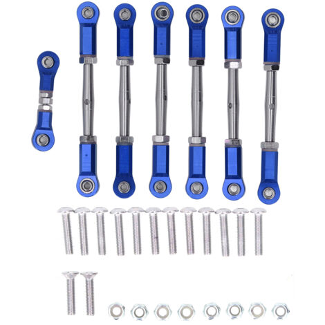 7-teiliges Set verstellbarer Metall-Lenkstangen für Traxxas 1/10 RC-Cars, blaues Spurstangenset