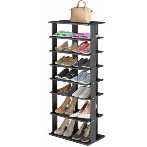 Yaheetech Shoe Cabinet, 4-Tier Shoe Storage Cabinet with Drawer &  Adjustable Shelves, Wooden Shoe Rack Organizer with Louvered Doors for  Entryway