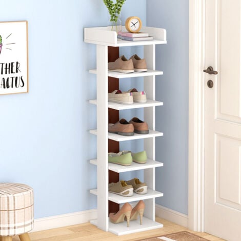 LIVINGANDHOME 7 Tier Shoe Rack Organizer, White