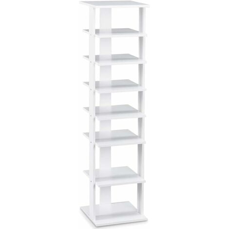 7 Tier Single Shoe Storage Rack Stand Organiser Unit Shoe Shelf Home Wood Hw57375wh