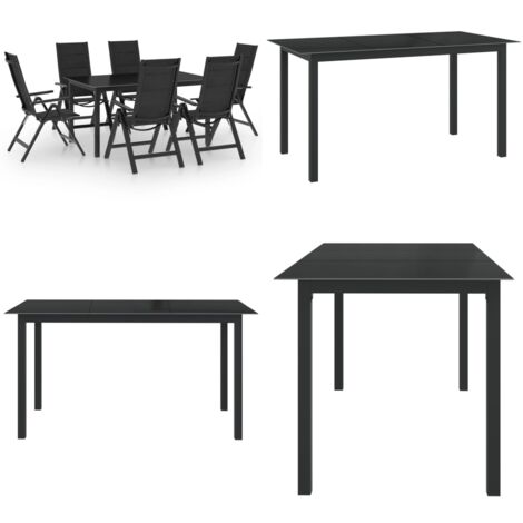 7-tlg. Garten-Essgruppe Aluminium Anthrazit - Gartensessel - Esstisch - Gartenmöbel Set - Aluminium Gartenmöbel - Outdoor Esszimmer - Home & Living