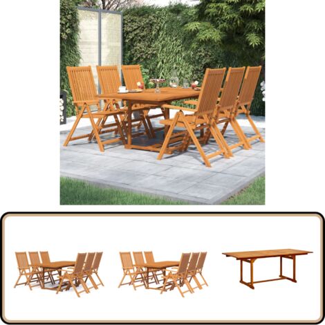 7-tlg. Garten-Essgruppe Massivholz Akazie - Gartenmöbel - Essgruppe - Holztisch - Gartentisch - Akazienholz