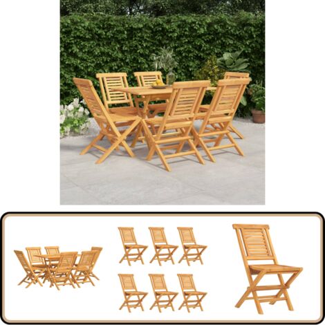 7-tlg. Garten-Essgruppe Massivholz Teak - Holztisch - Gartentisch - Essgruppe - Gartenmöbel - Teakholz