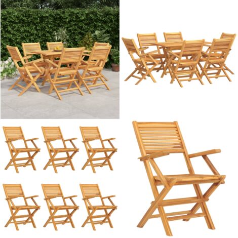 7-tlg. Garten-Essgruppe Massivholz Teak - Holztisch - Gartentisch - Essgruppe - Gartenmöbelset - Teakholzmöbel - Home & Living