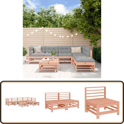 7-tlg. Garten-Lounge-Set Massivholz Douglasie - Gartenmöbel - Loungesessel - Outdoor Möbel - Douglasie - Holzmöbel