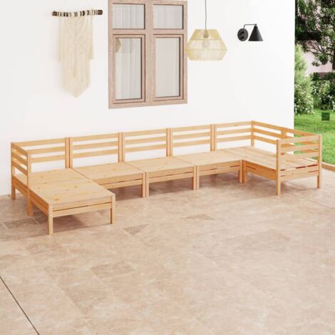 7-tlg. Garten-Lounge-Set Massivholz Kiefer vidaXL