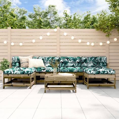 7-tlg. Garten-Lounge-Set mit Kissen Imprägniertes Kiefernholz vidaXL