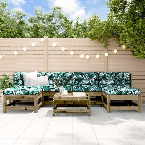 7-tlg. Garten-Lounge-Set mit Kissen Imprägniertes Kiefernholz vidaXL