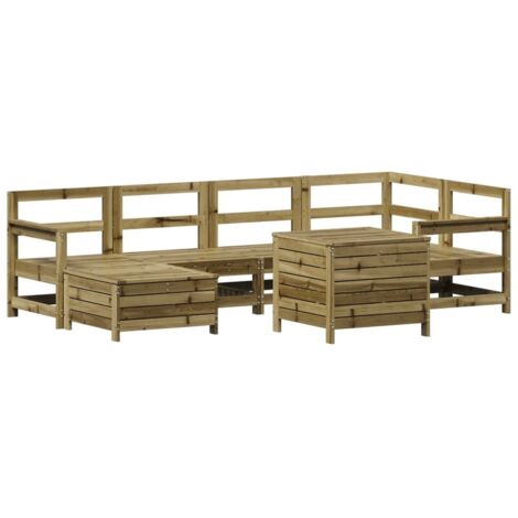 7-tlg. Garten-Sofagarnitur Kiefernholz Imprägniert vidaXL
