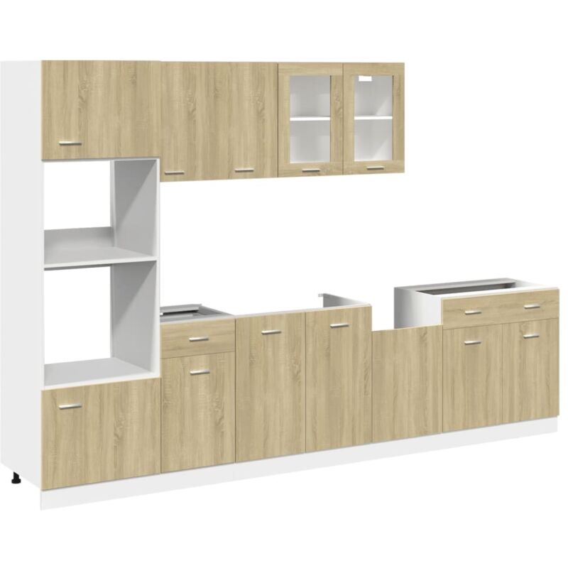 7-tlg. Küchenschrank-set Lyon Sonoma-eiche Holzwerkstoff Vidaxl