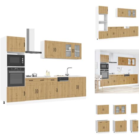 7-tlg. Küchenschrank-Set Kalmar Artisan-Eiche Holzwerkstoff - Küchenschrank-Set - Küchenschrank-Sets - Küchenzeile Einbauküche - Küchenschrank