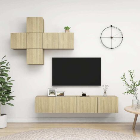 7-tlg. TV-Schrank-Set Sonoma-Eiche Holzwerkstoff vidaXL