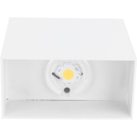 7-W-LED-Wandleuchte, weiß, warmes Licht für Schlafzimmer, Flur, Balkon oder Veranda – Quadratische Inneneinrichtung