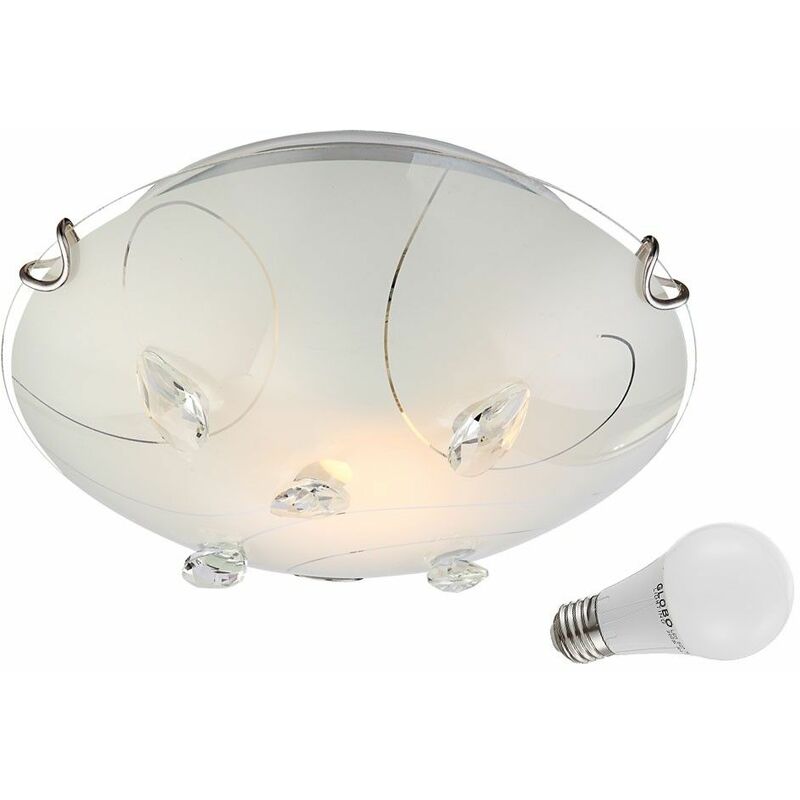 Image of Etc-shop - 7 watt led design plafoniera vetro modello lampada cristalli illuminazione chiara