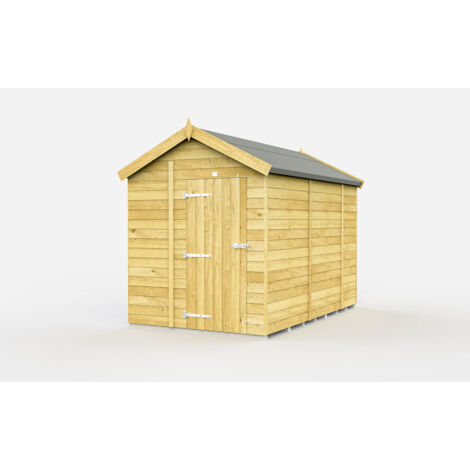 7 x 10 Feet Apex Shed - Single Door Without Windows - Wood - L302 x W214 x H217 cm