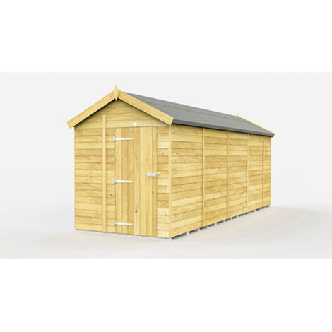 7 x 17 Feet Apex Shed - Single Door Without Windows - Wood - L503 x W214 x H217 cm