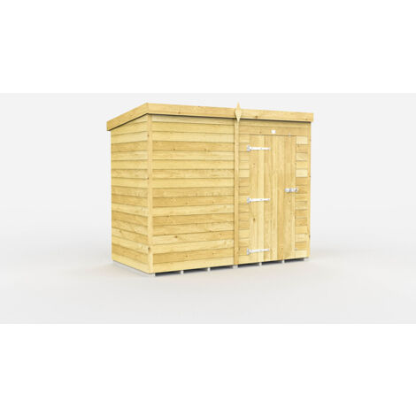 7 x 4 Feet Pent Shed - Single Door Without Windows - Wood - L118 x W214 x H201 cm