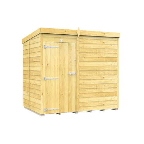 7 x 5 Feet Pent Shed - Single Door Without Windows - Wood - L147 x W214 x H201 cm