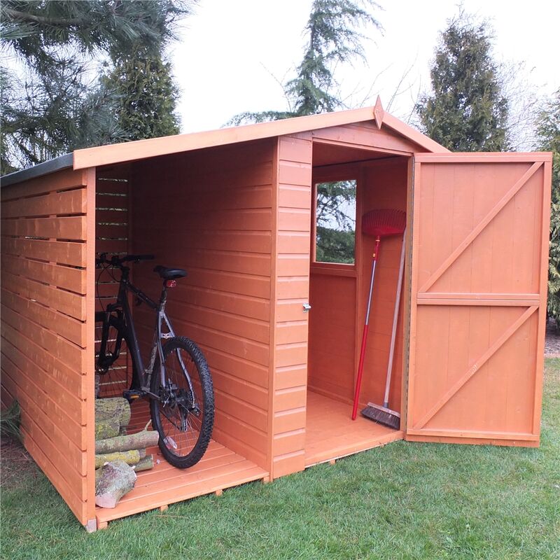7 x 6 Tongue And Groove Apex Shed With Log Store