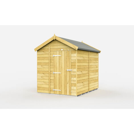 7 x 8 Feet Apex Shed - Single Door Without Windows - Wood - L243 x W214 x H217 cm