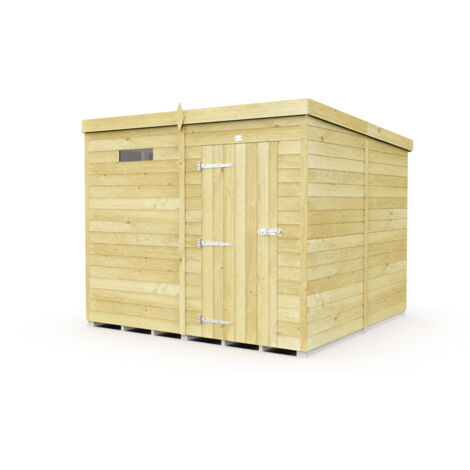7 x 8 Feet Pent Security Shed - Single Door - Wood - L231 x W214 x H201 cm