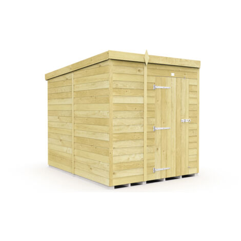 7 x 8 Feet Pent Shed - Single Door Without Windows - Wood - L231 x W214 x H201 cm