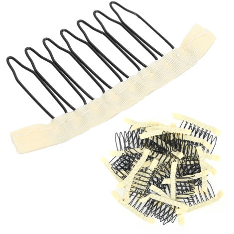 7-zackige Haarnadeln aus Edelstahl für Perücken, 30 Stück, beige Haaraccessoires