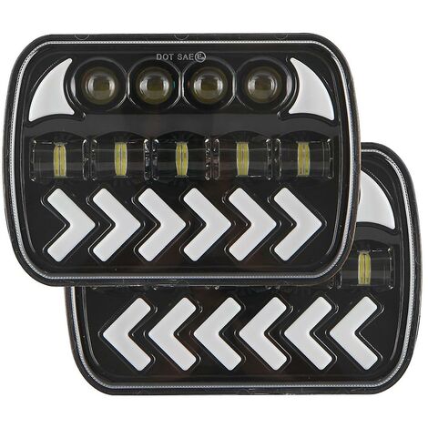 7 Zoll 5x7/6x7 400w 40000lm Auto-LED-Lichtleiste weiß + Nebelscheinwerfer, LED-Arbeitsscheinwerfer für LKW, Boot, SUV