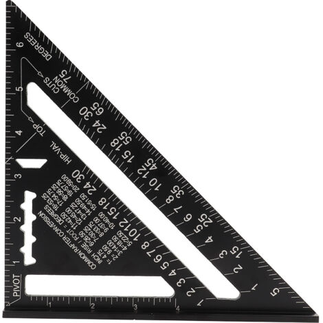 7-Zoll-Dachwinkelmesser aus schwarz oxidierter Aluminiumlegierung (metrisch/imperial)