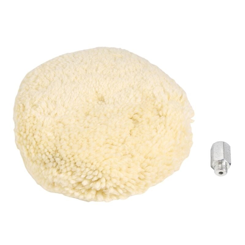 Image of 7 Zoll doppelseitiges Polierpad aus Wolle zum Polieren mit 5/8-Zoll-Schraube (1 Stück)
