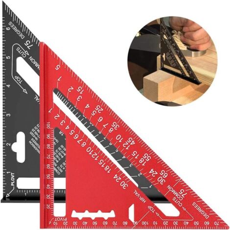 7-Zoll-Dreiecklineal, hochpräzises quadratisches Dreiecklineal aus Aluminiumlegierung (metrisch)